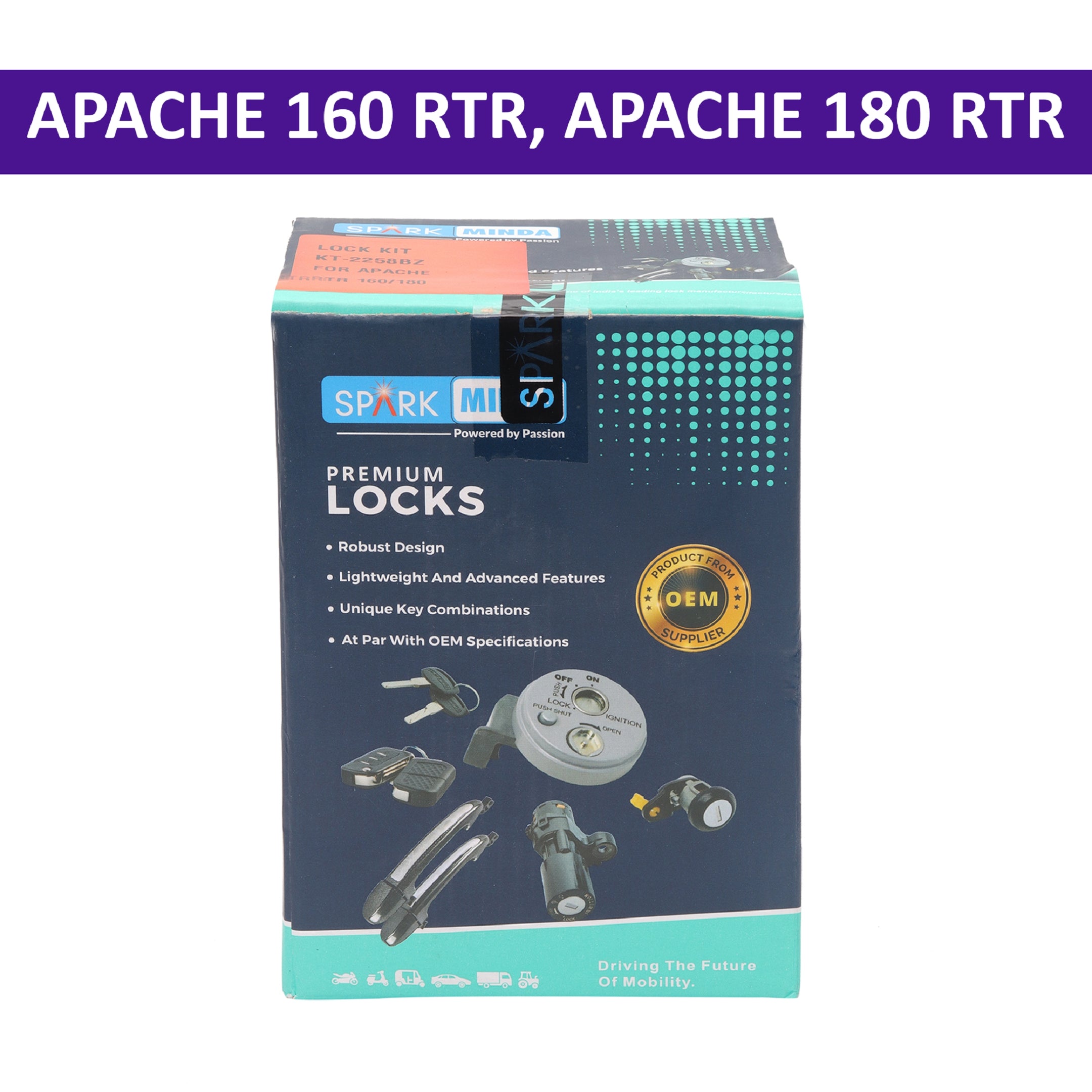 Spark Minda Lock Kit Set Of 3 for Apache RTR 160, Apache RTR 180