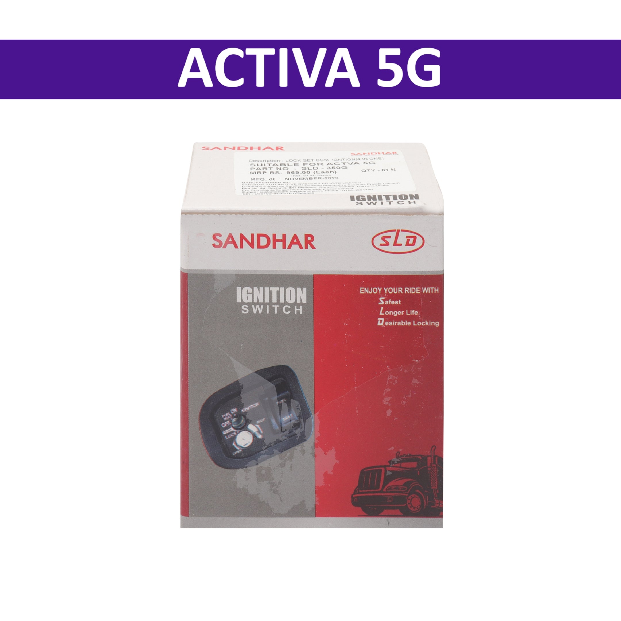 SLD Lock Set Cum Igntion (4 In One) for Activa 5G