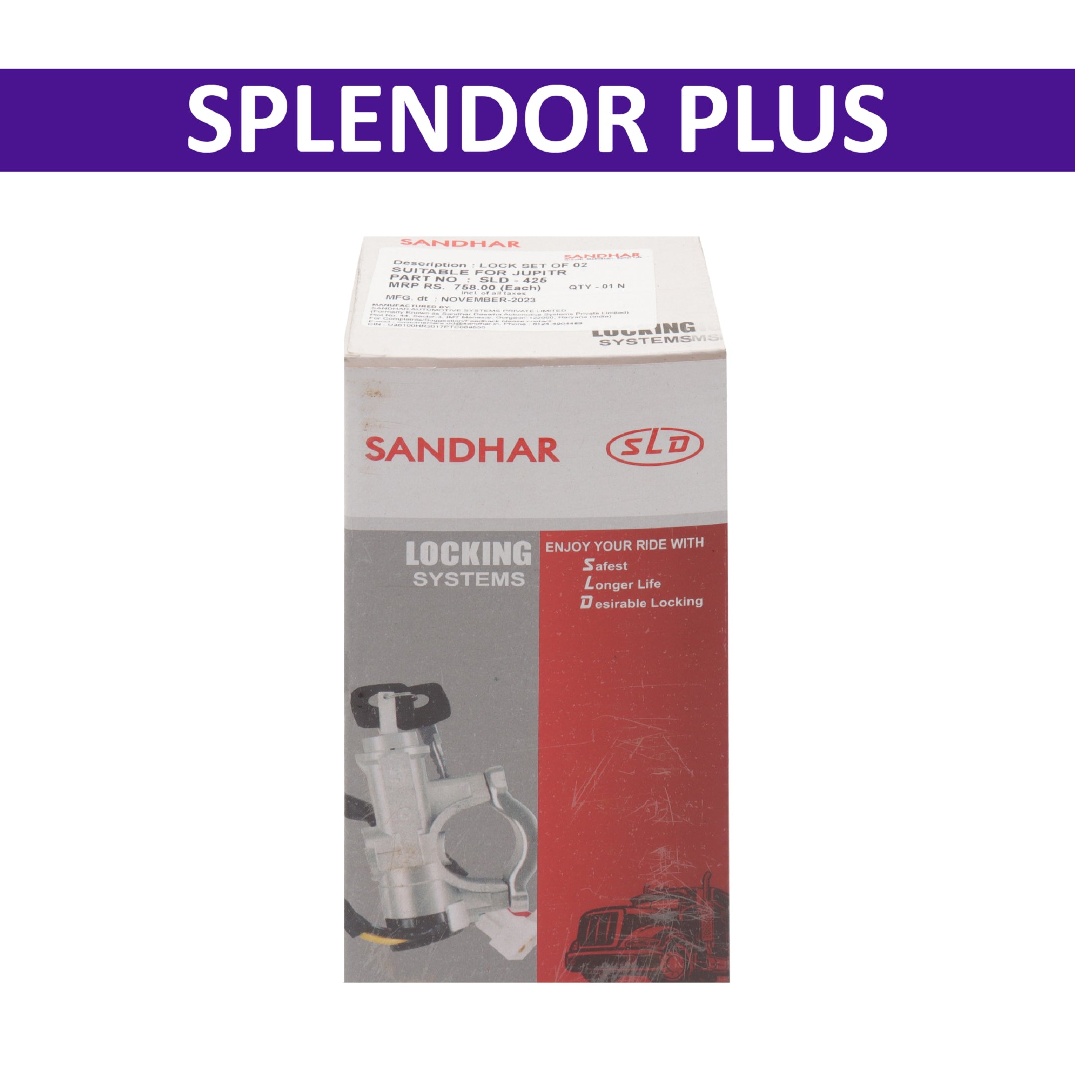 SLD Lock Kit Set Of 4 for Splendor Plus