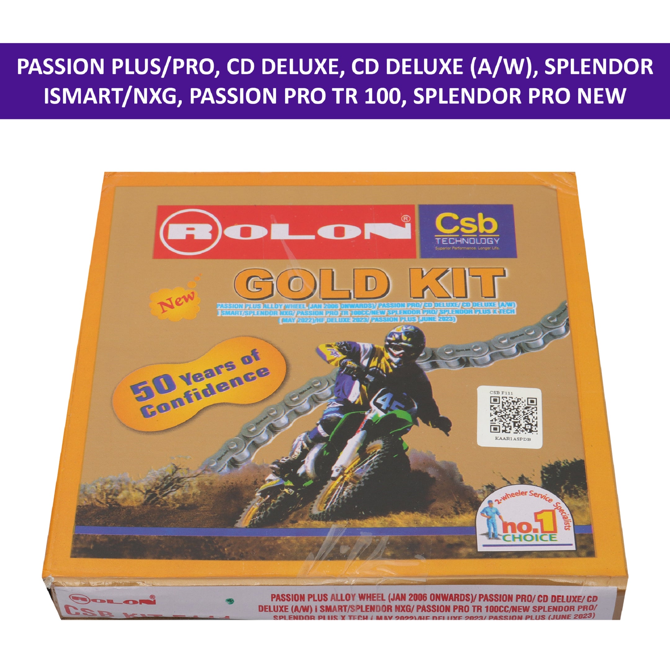 Rolon Chain Kit for Passion Plus, CD Deluxe, Splendor I-smart, Splendor Pro New