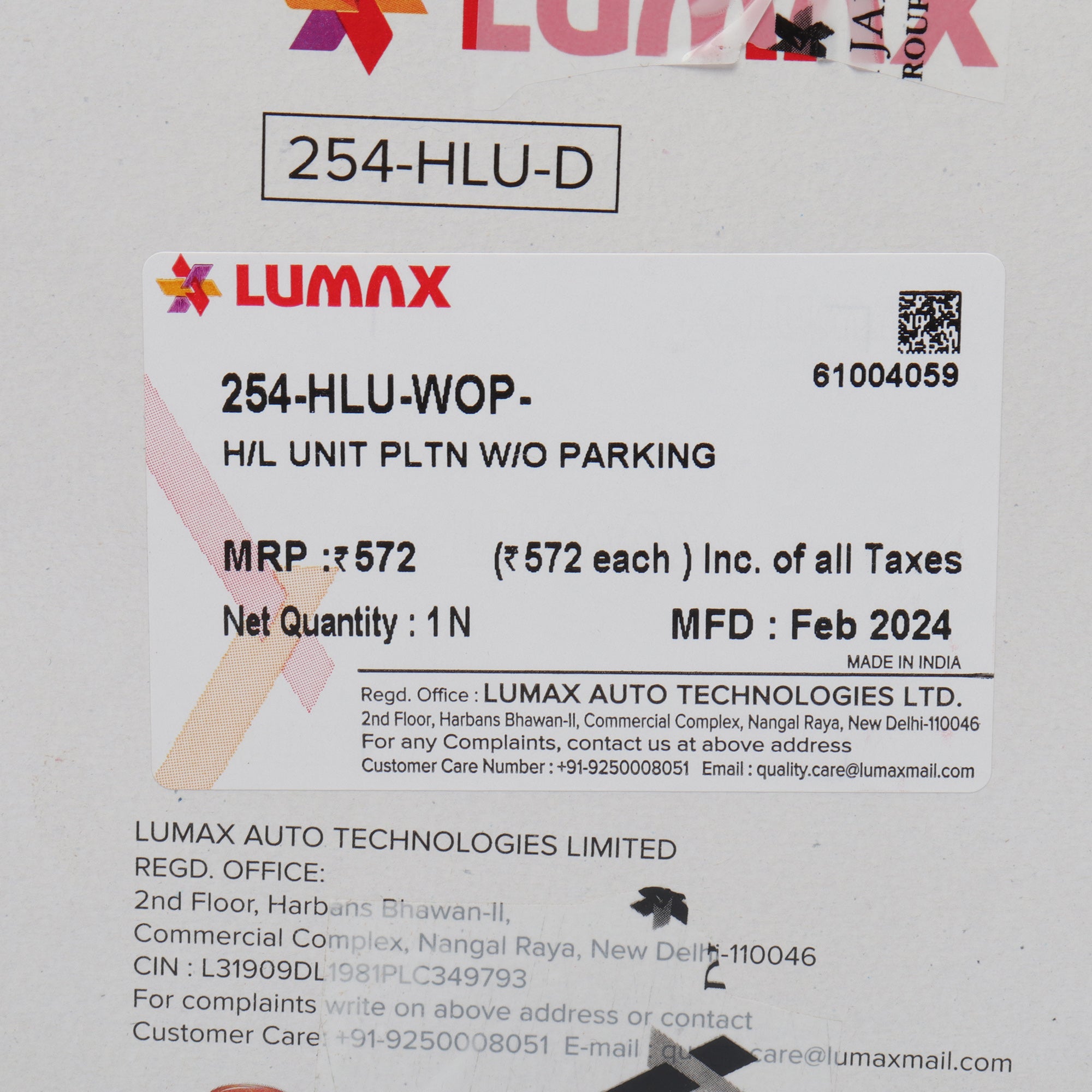 Lumax Head Light Assembly for Platina