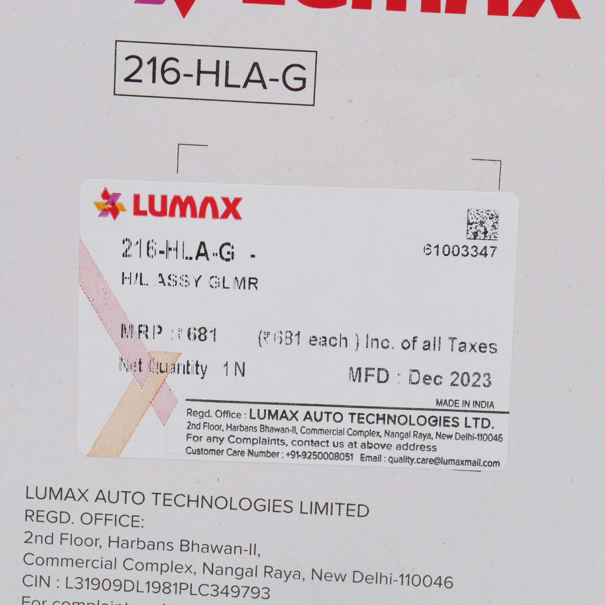 Lumax Head Light Assembly for Splendor BS6