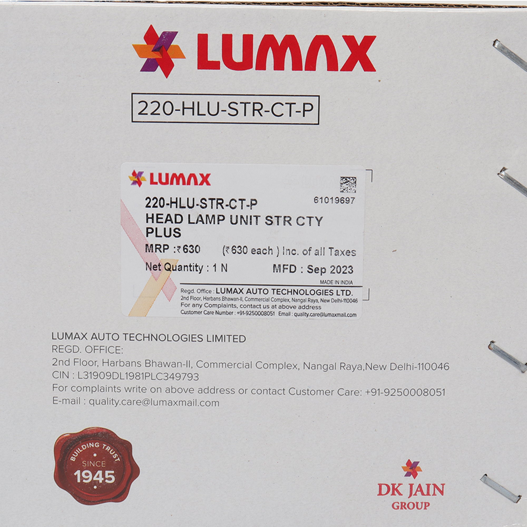 Lumax Head Light Assembly for Star City Plus