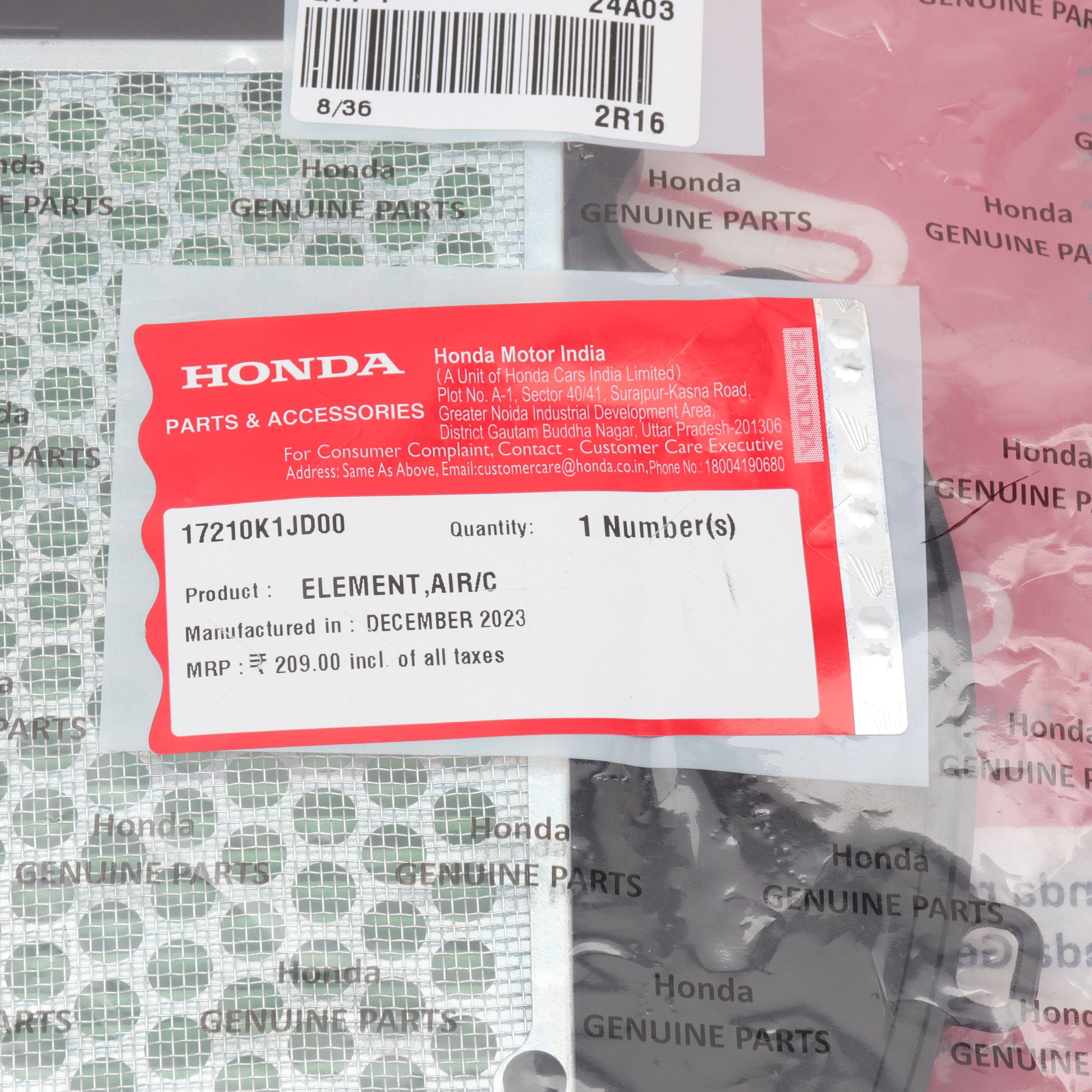 Honda Air Filter for Grazia, Dio 125