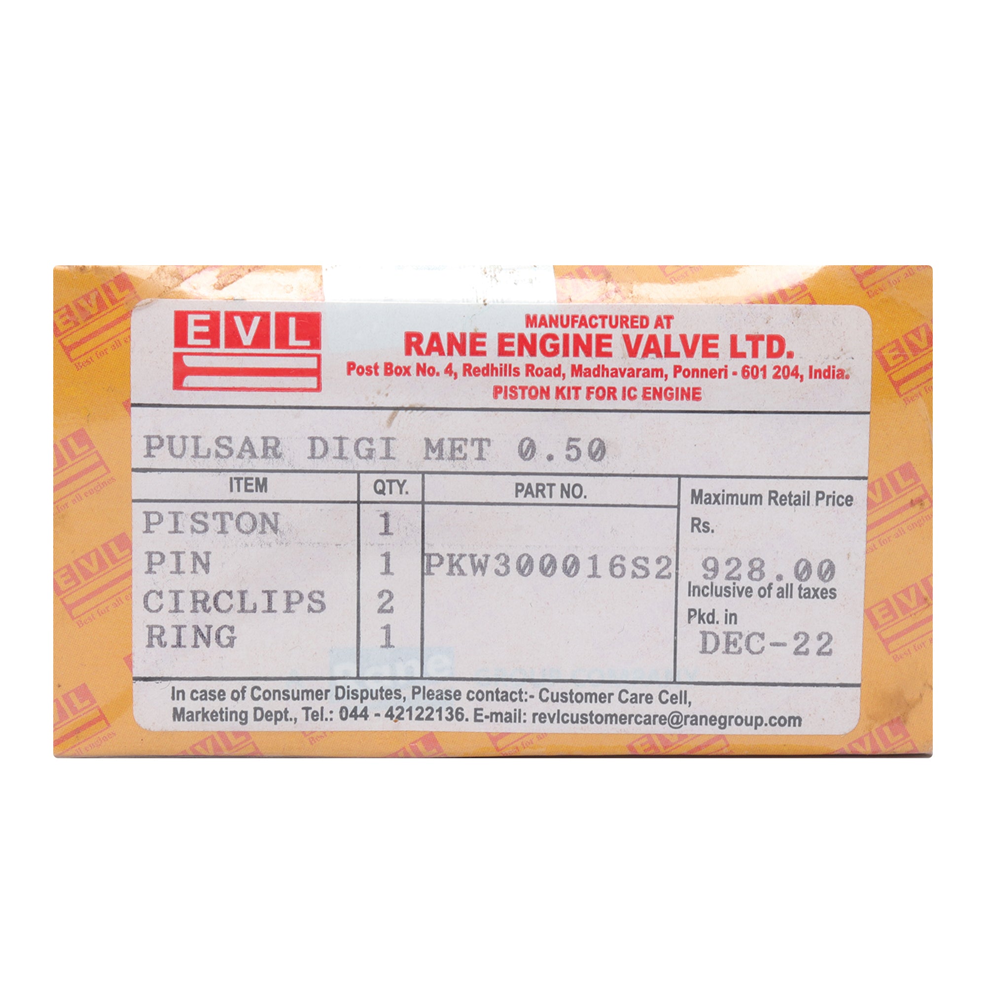 EVL Piston Kit (0.50) for Pulsar 150