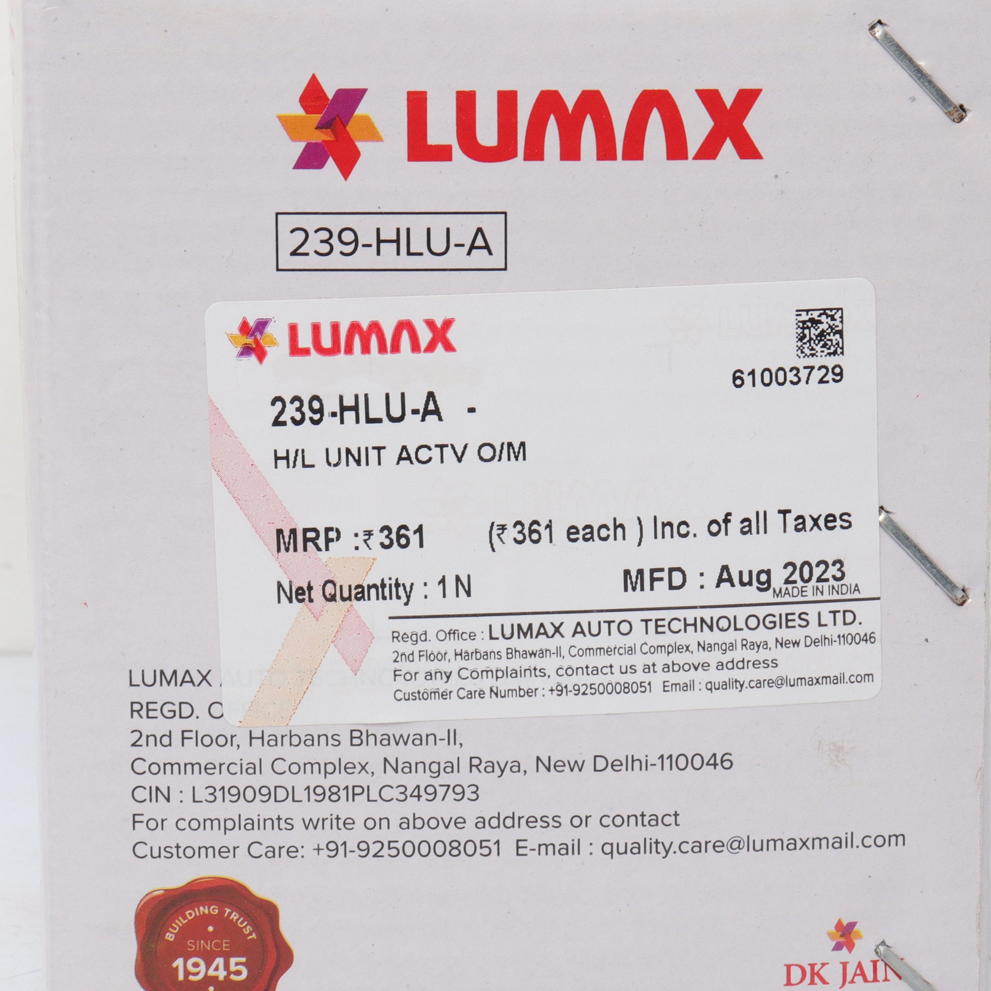 Lumax Head Light Assembly for Activa Old