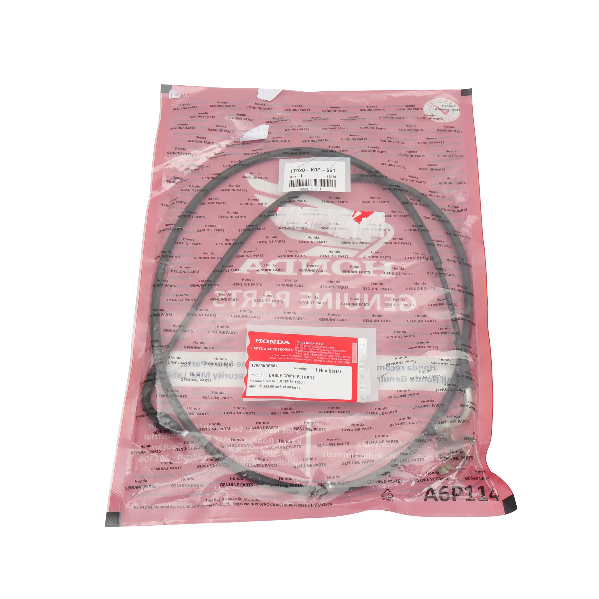 Honda Accelerator Cable -C for Dio 110 2023