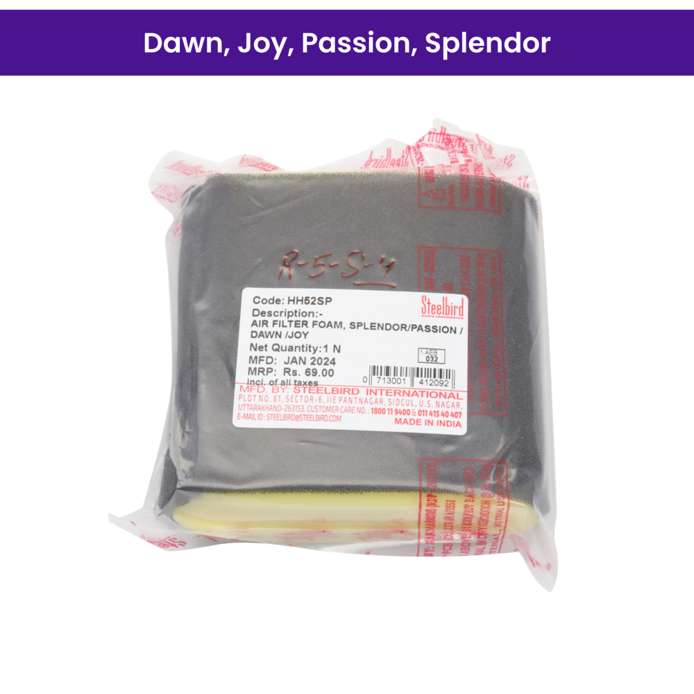 Steelbird Air Filter (Foam) for Splendor, Passion, CD Dawn, Joy