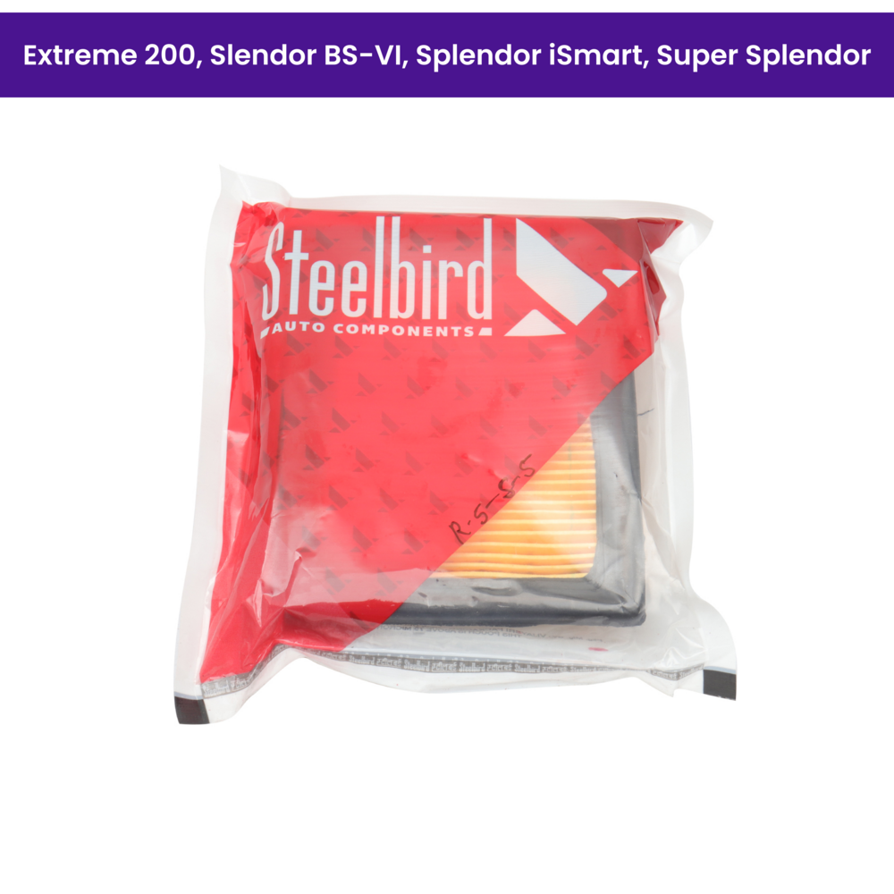 Steelbird Air Filter (Paper PU) for Super Splendor, Splendor BS6, Glamour BS6, Passion Pro-BS6