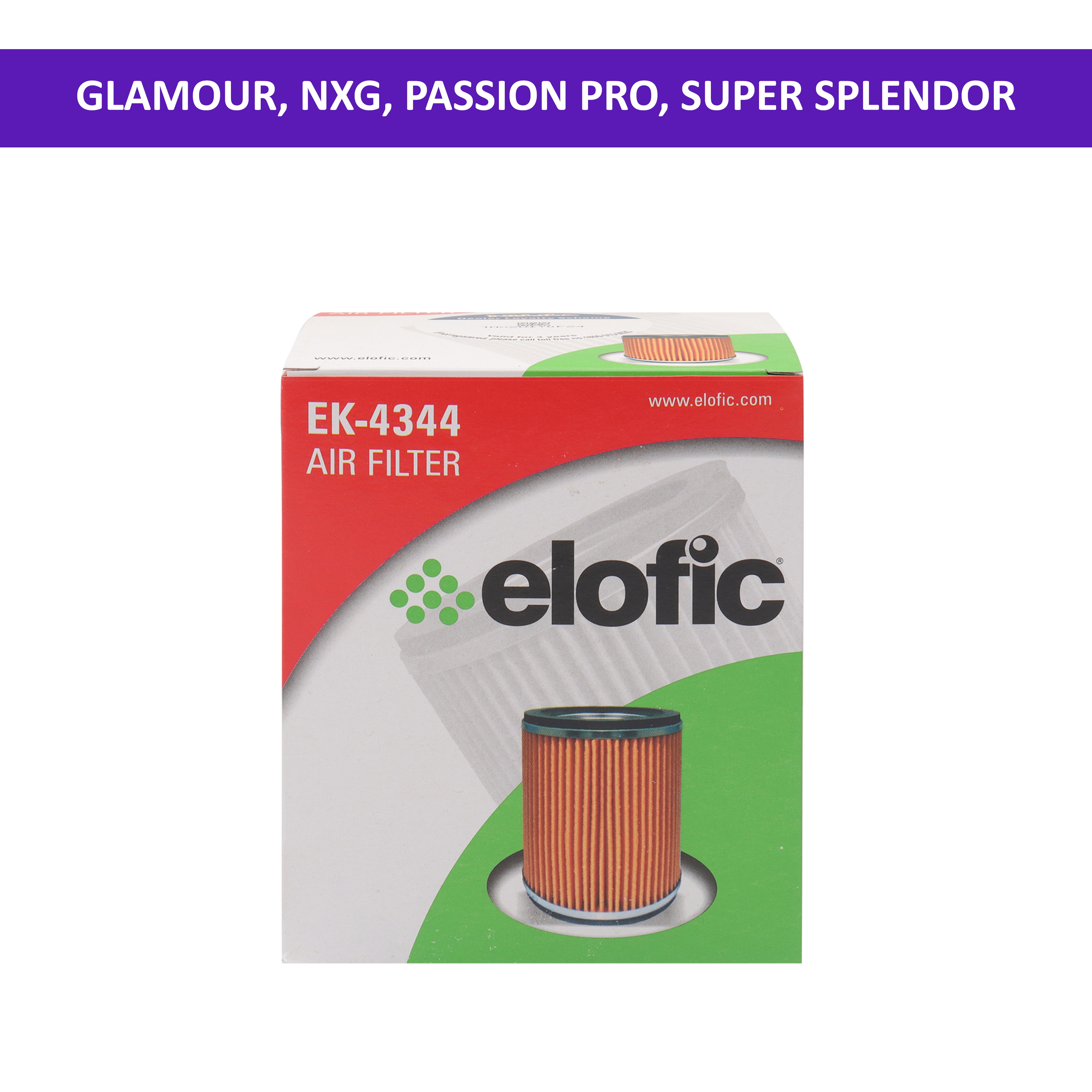 Elofic Air Filter (Paper) for Glamour, Passion Pro, Super Splendor